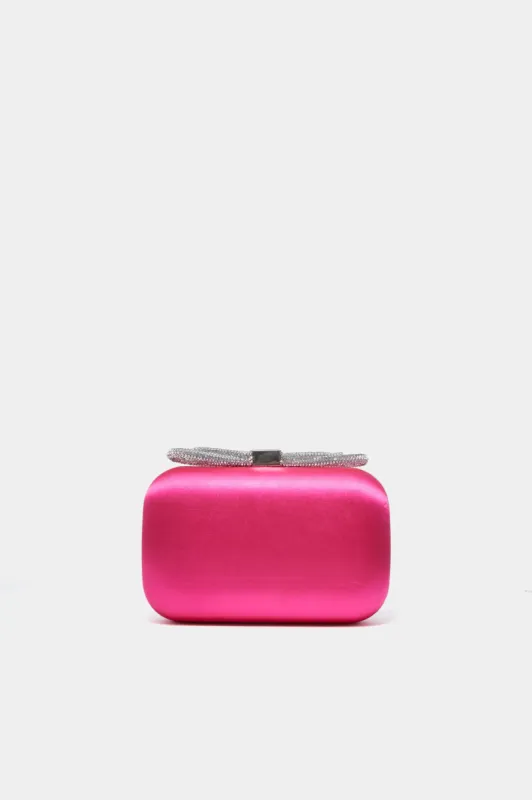 Fuchsia Ada Crystal Bow Clutch made by Olga Berg