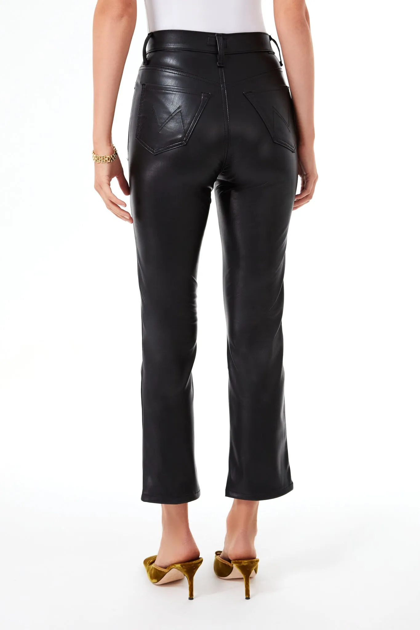 Black Faux Leather High Waisted Rider Ankle sold by Tuckernuck product image thumbnail 4