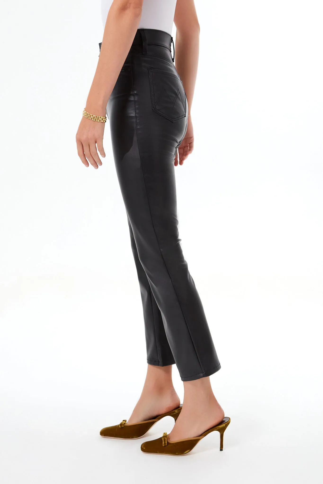 Black Faux Leather High Waisted Rider Ankle sold by Tuckernuck product image thumbnail 3