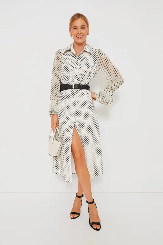 White Polka Dot Livia Dress sold by Tuckernuck