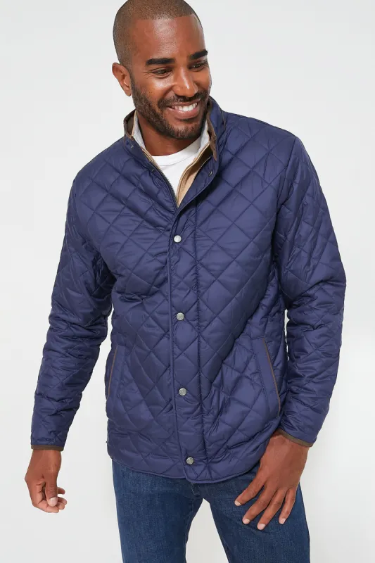 Navy Suffolk Quilted Travel Coat sold by Tuckernuck