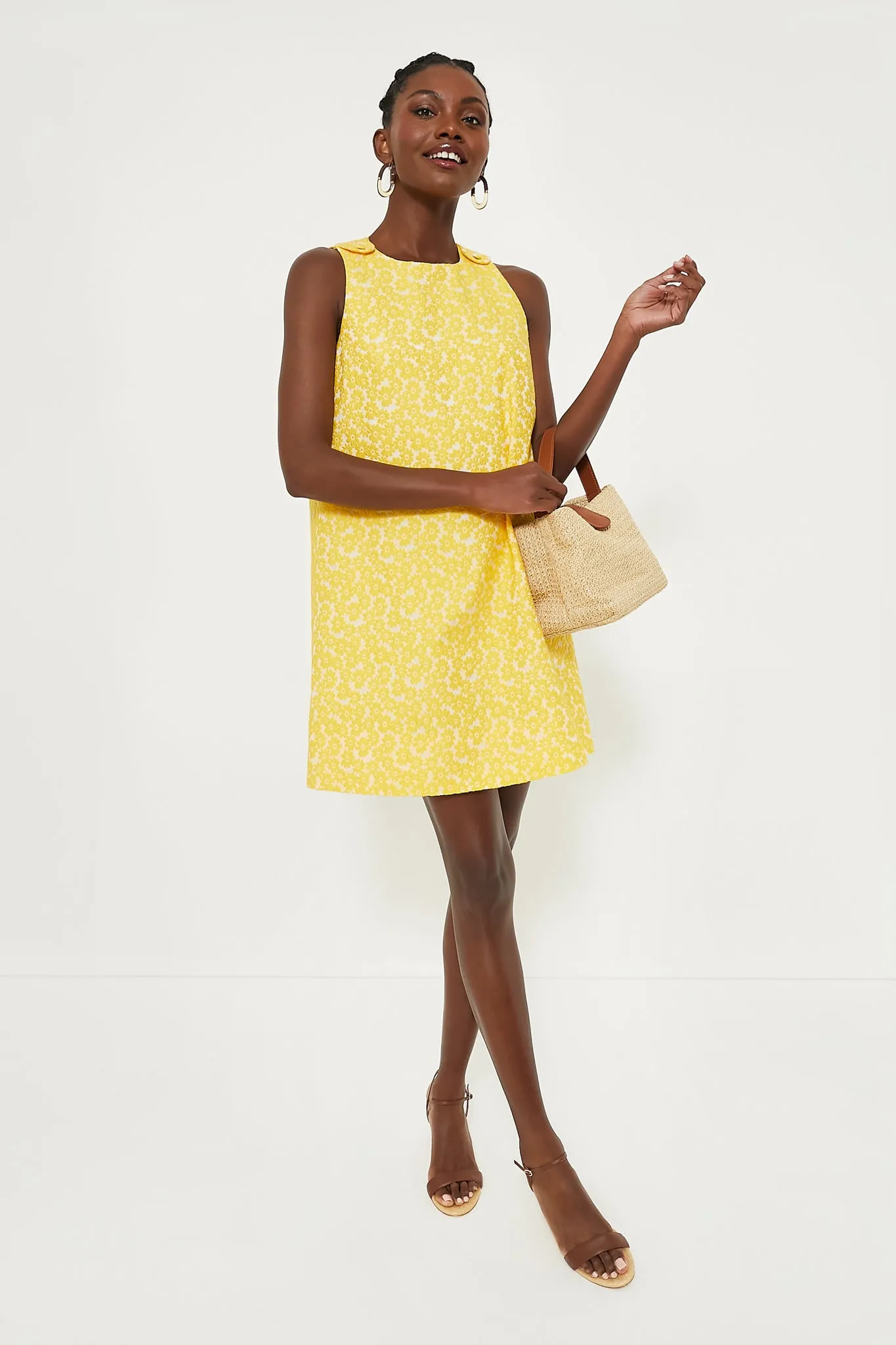 Yellow Daisy Jacquard Grace Dress | Parallel