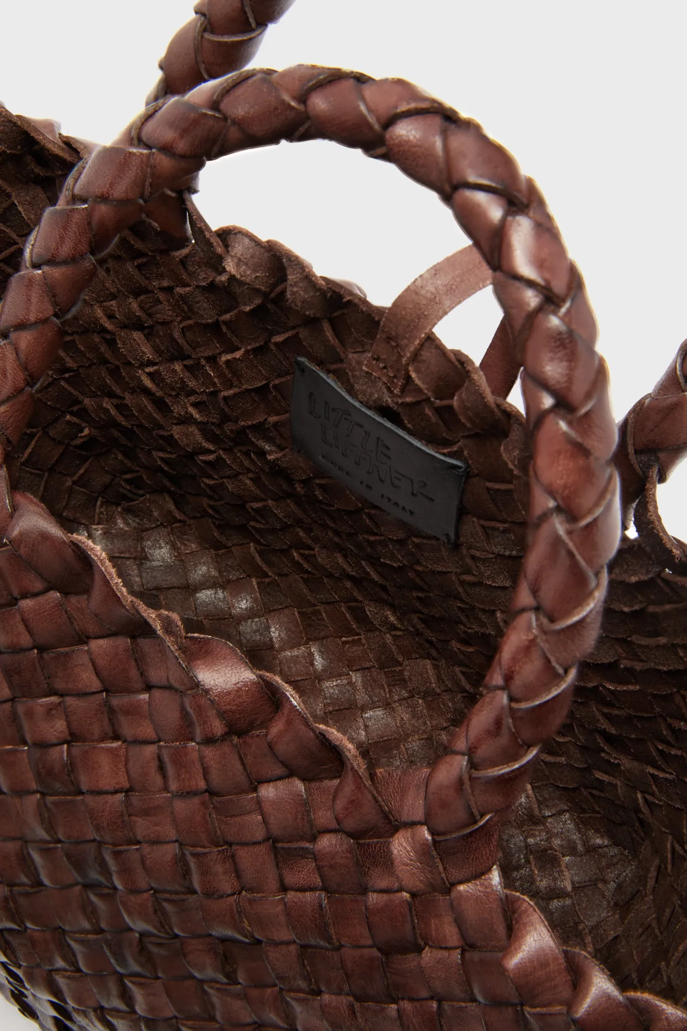 Dark Brown Leather Mini Basket sold by Tuckernuck product image thumbnail 3