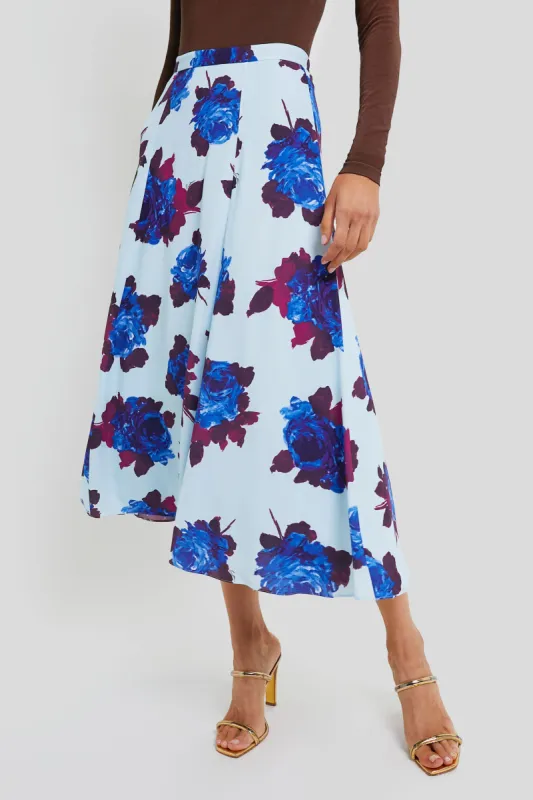 Rossini Rose Ice Blue Long Panel Skirt made by ERDEM