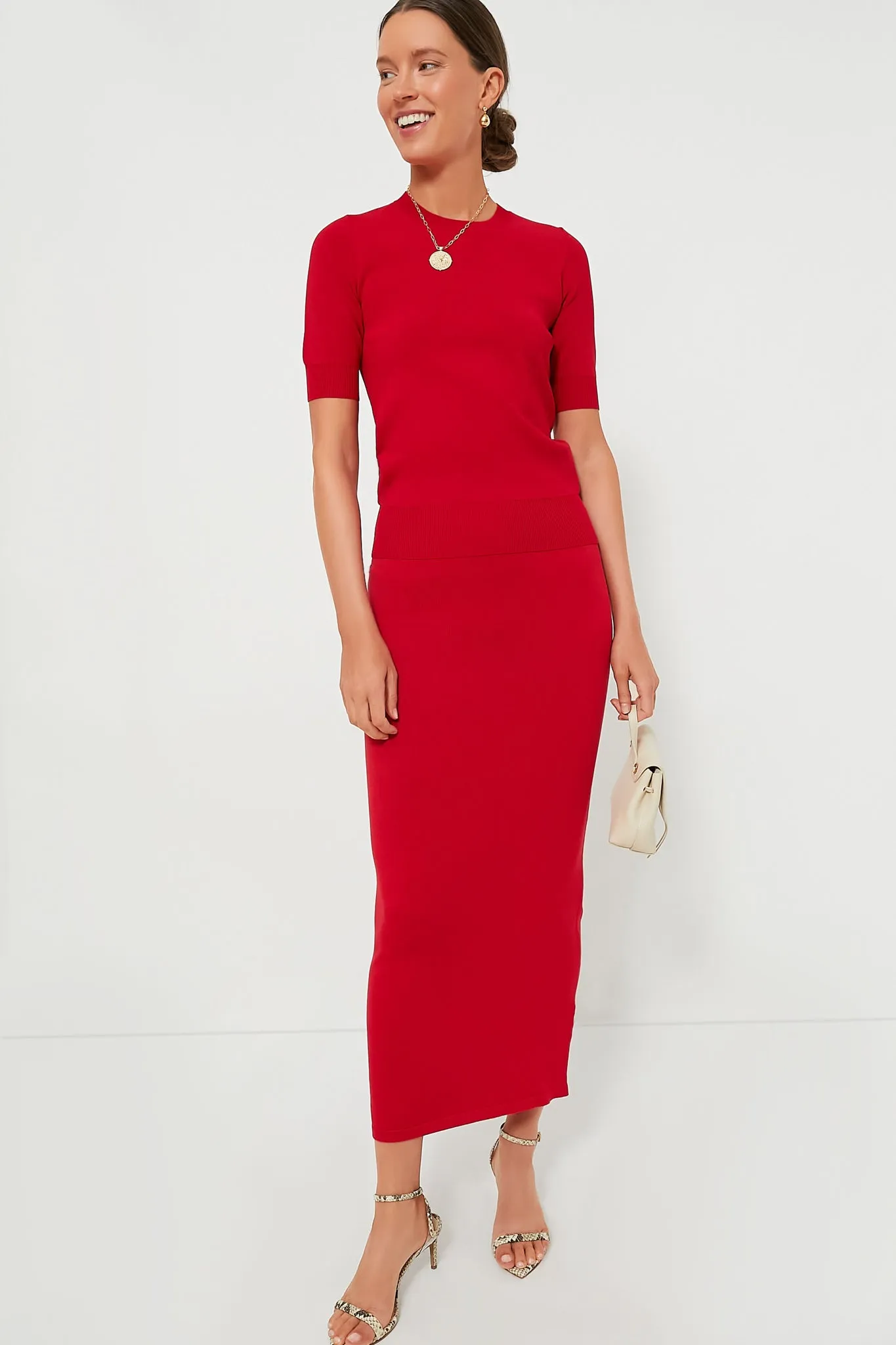 Red Knit Maxi Skirt sold by Tuckernuck product image thumbnail 2