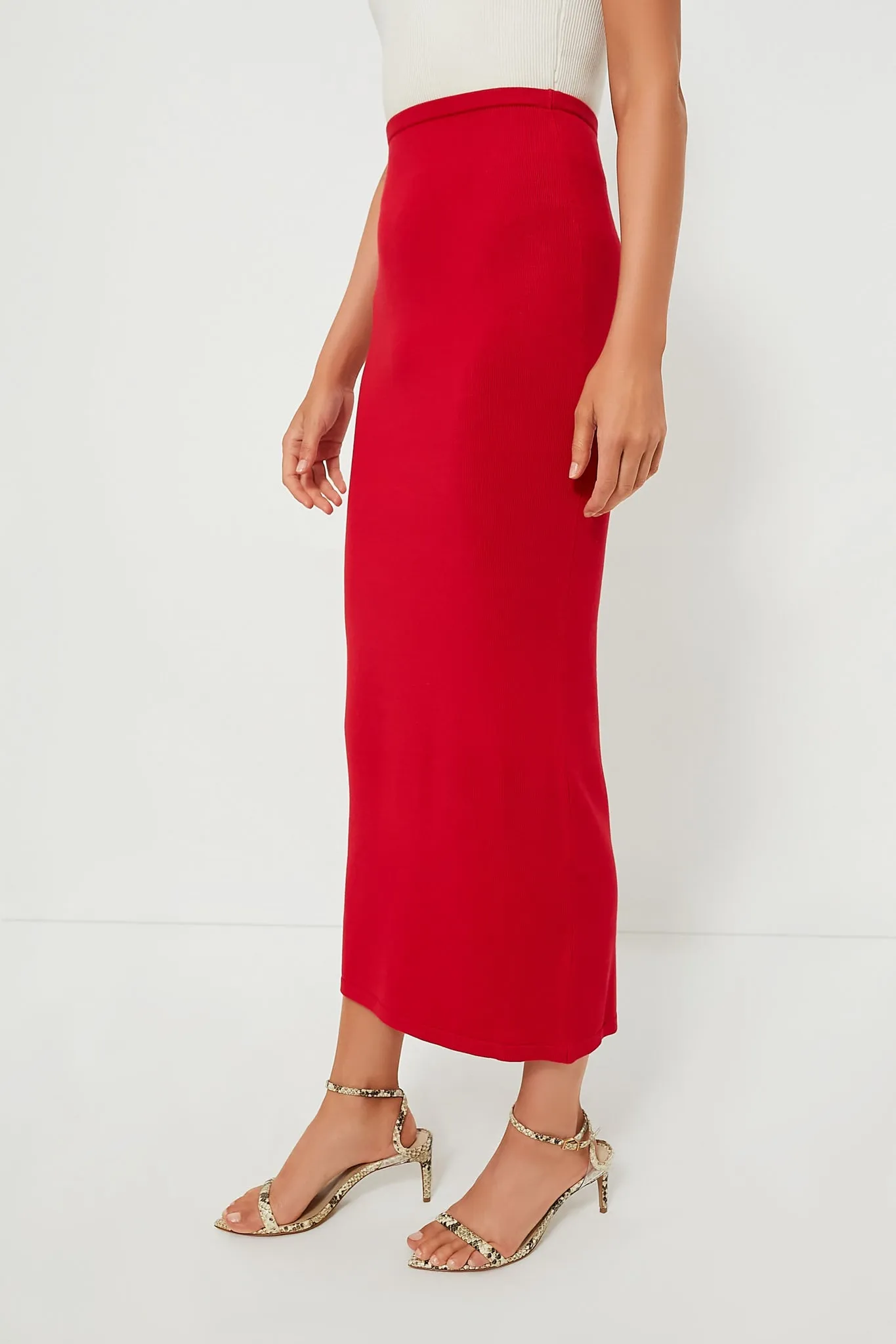 Red Knit Maxi Skirt sold by Tuckernuck product image thumbnail 3