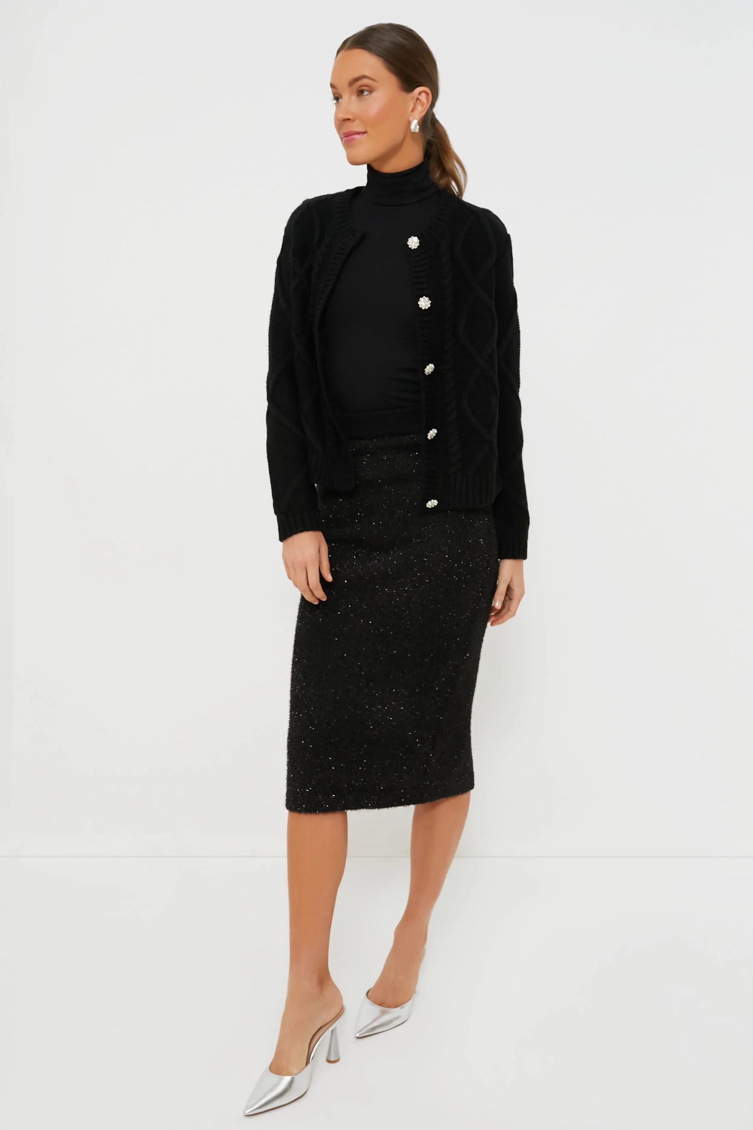 Black Tinsel Midi Skirt sold by Tuckernuck product image thumbnail 2