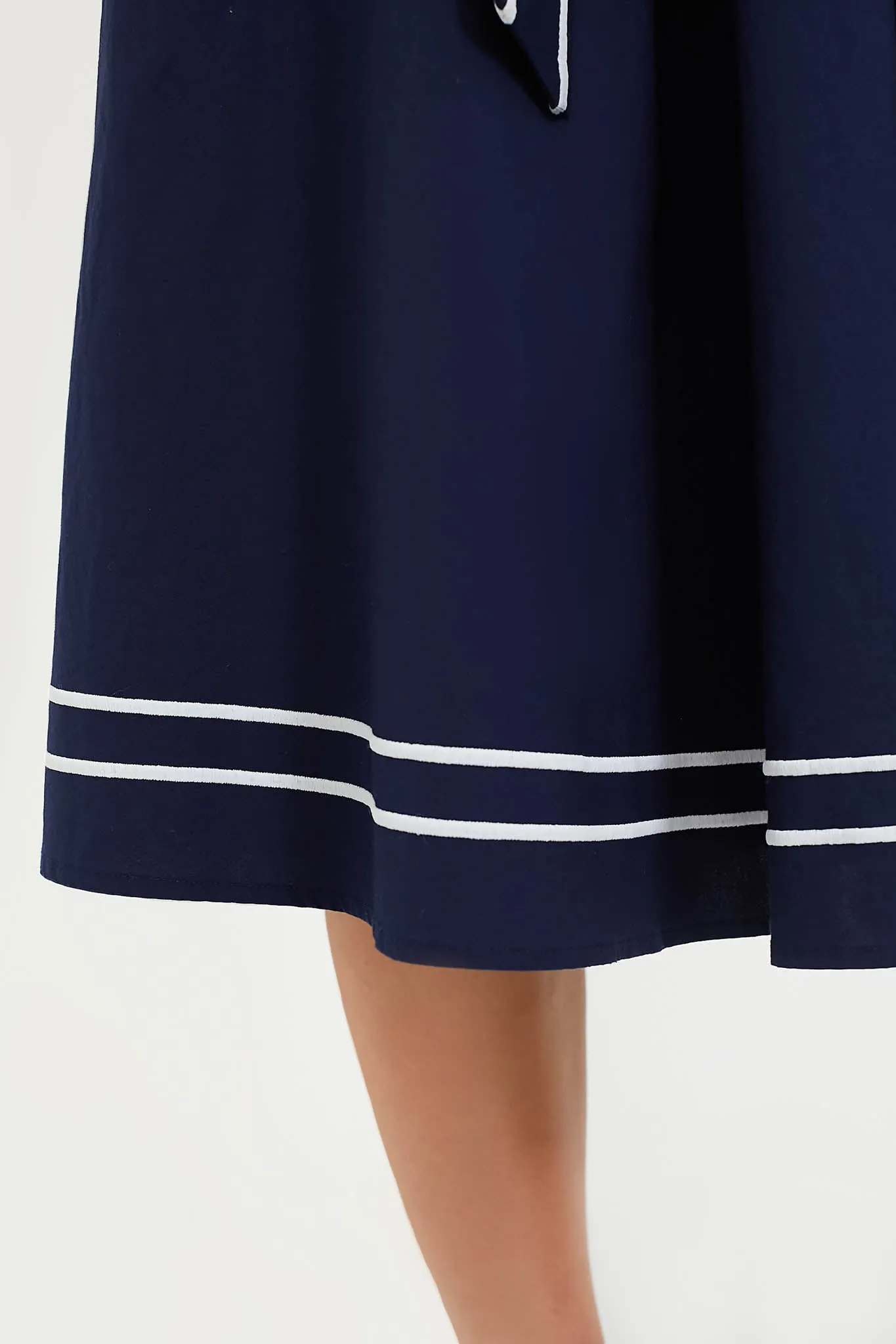 Nautical Navy Poplin Rib Midi Dress sold by Tuckernuck product image thumbnail 4