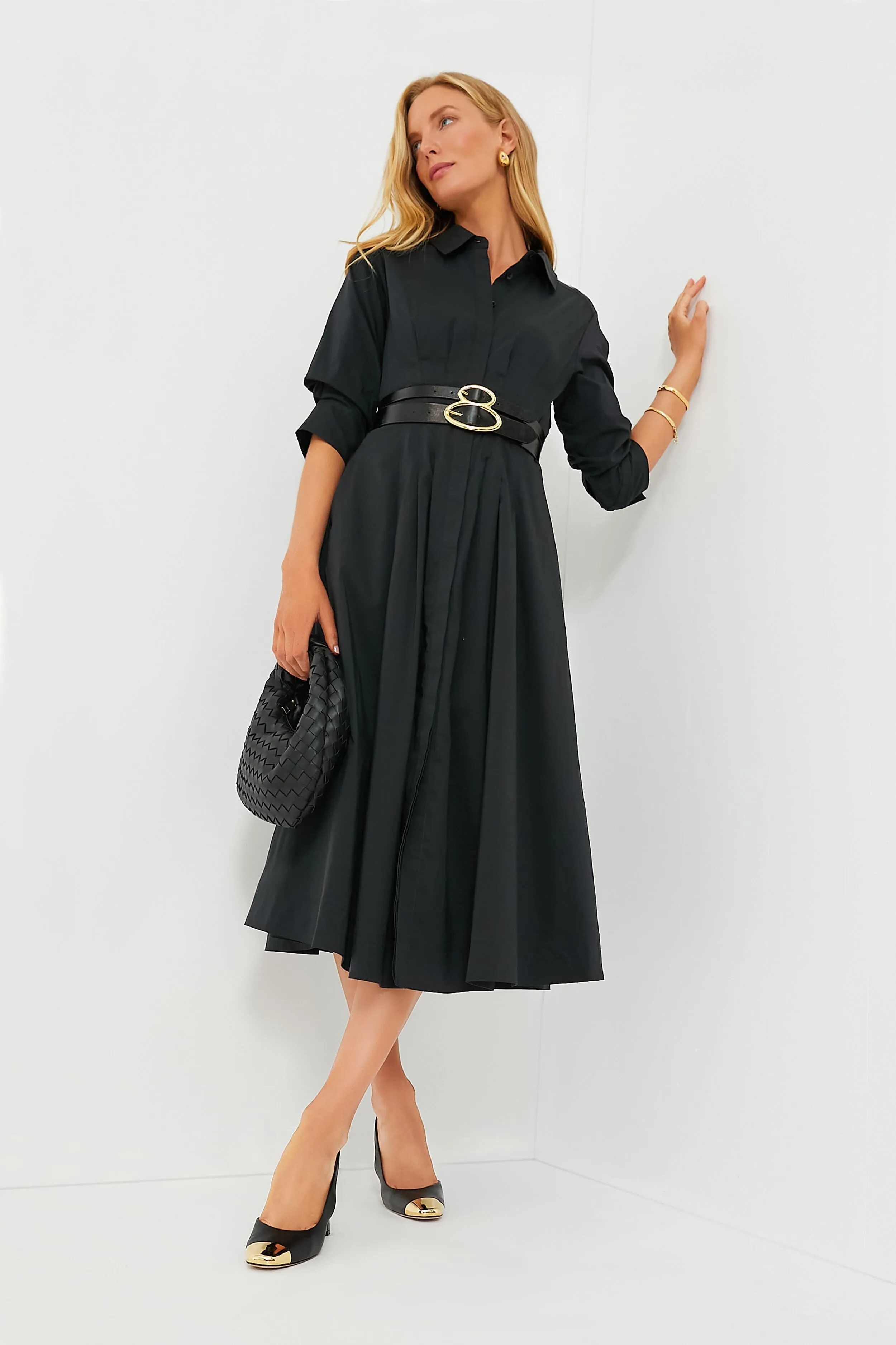 Black Jazz Pintuck Midi Dress sold by Tuckernuck product image thumbnail 2