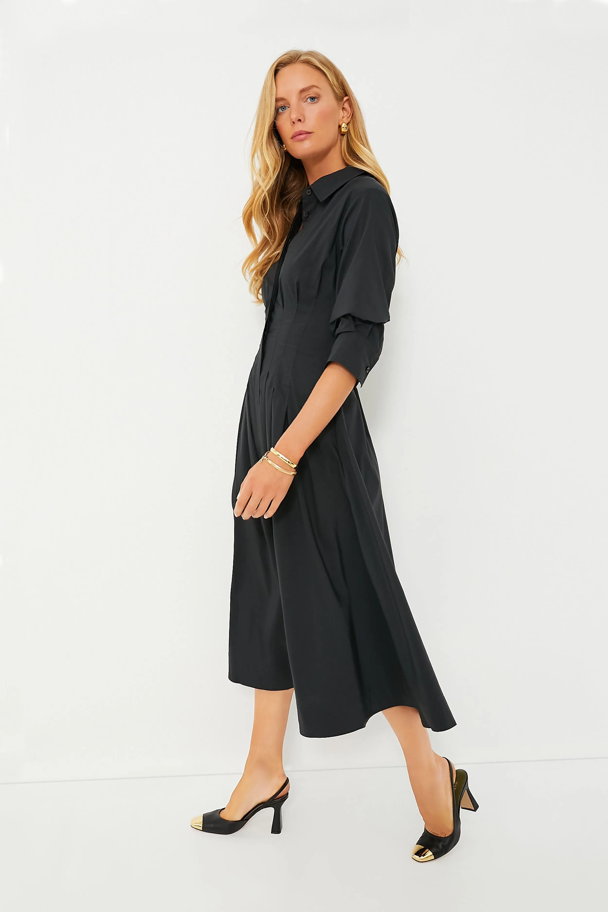 Black Jazz Pintuck Midi Dress sold by Tuckernuck product image thumbnail 3