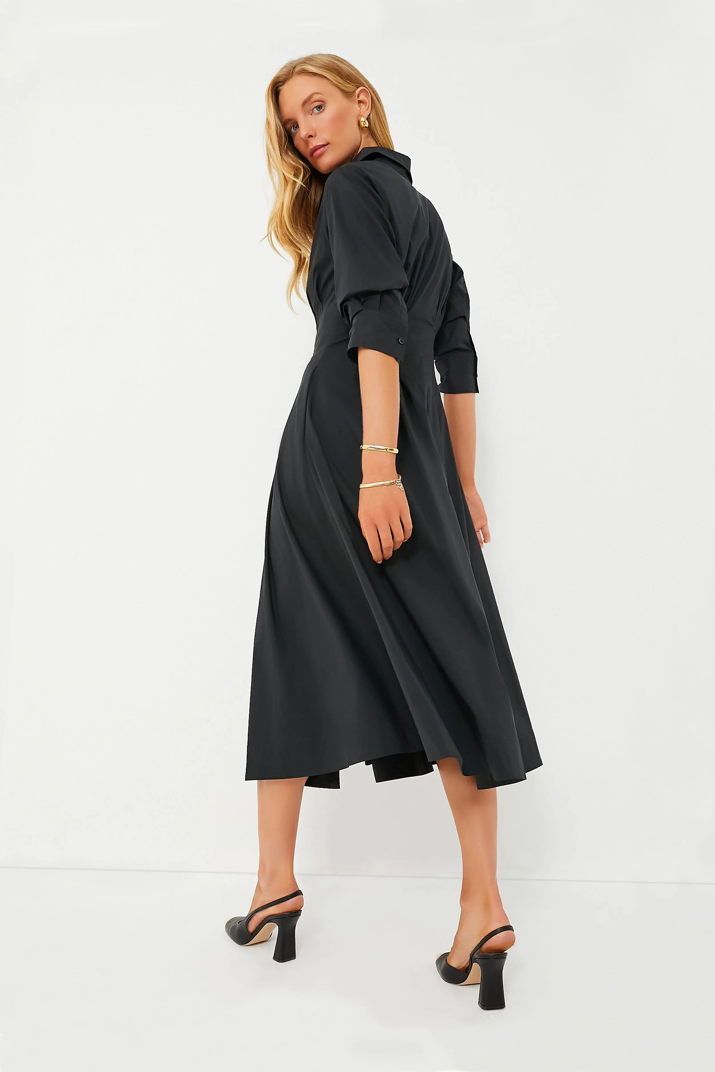 Black Jazz Pintuck Midi Dress sold by Tuckernuck product image thumbnail 4