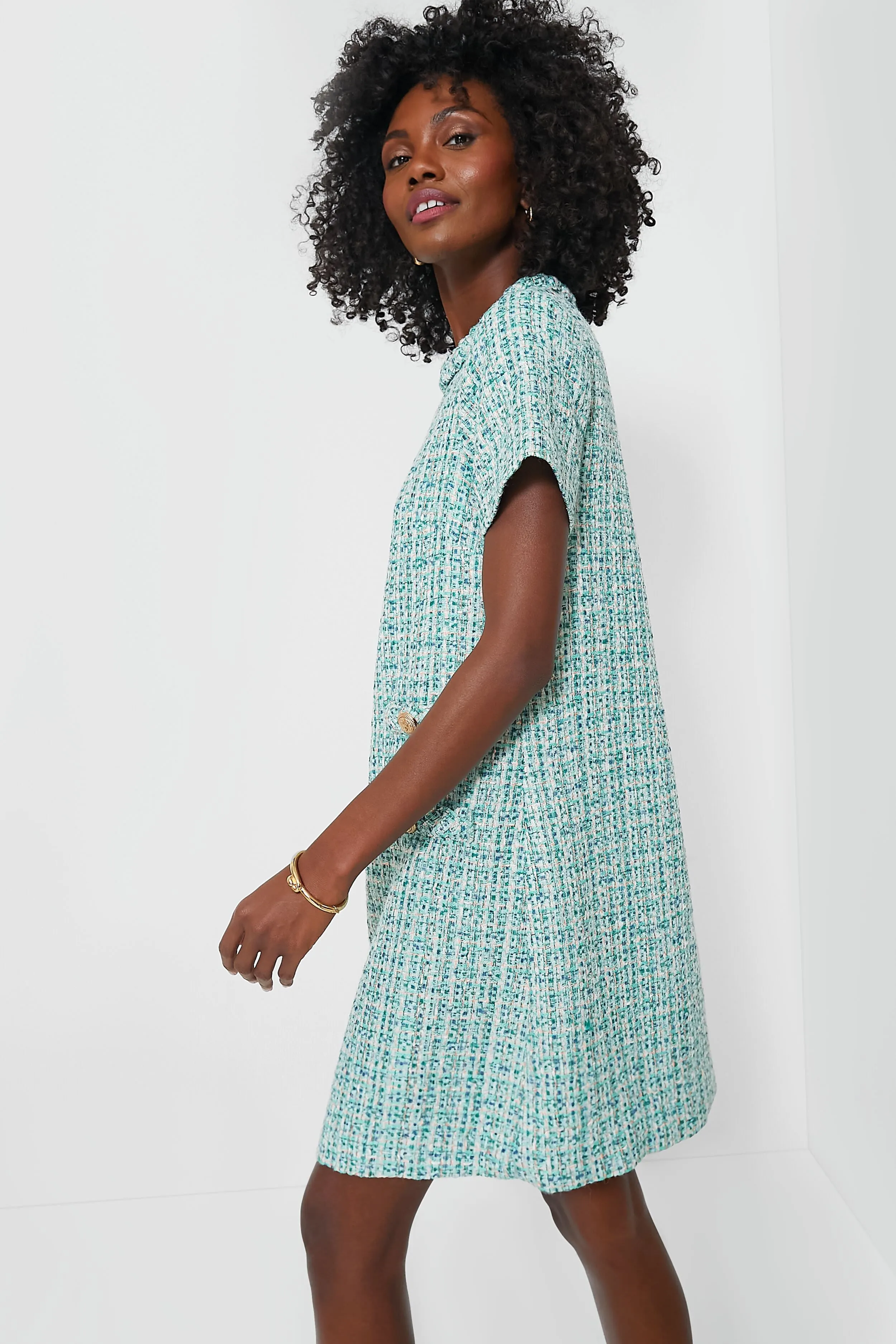 Sea Glass Tweed Jackie Dress sold by Tuckernuck product image thumbnail 3