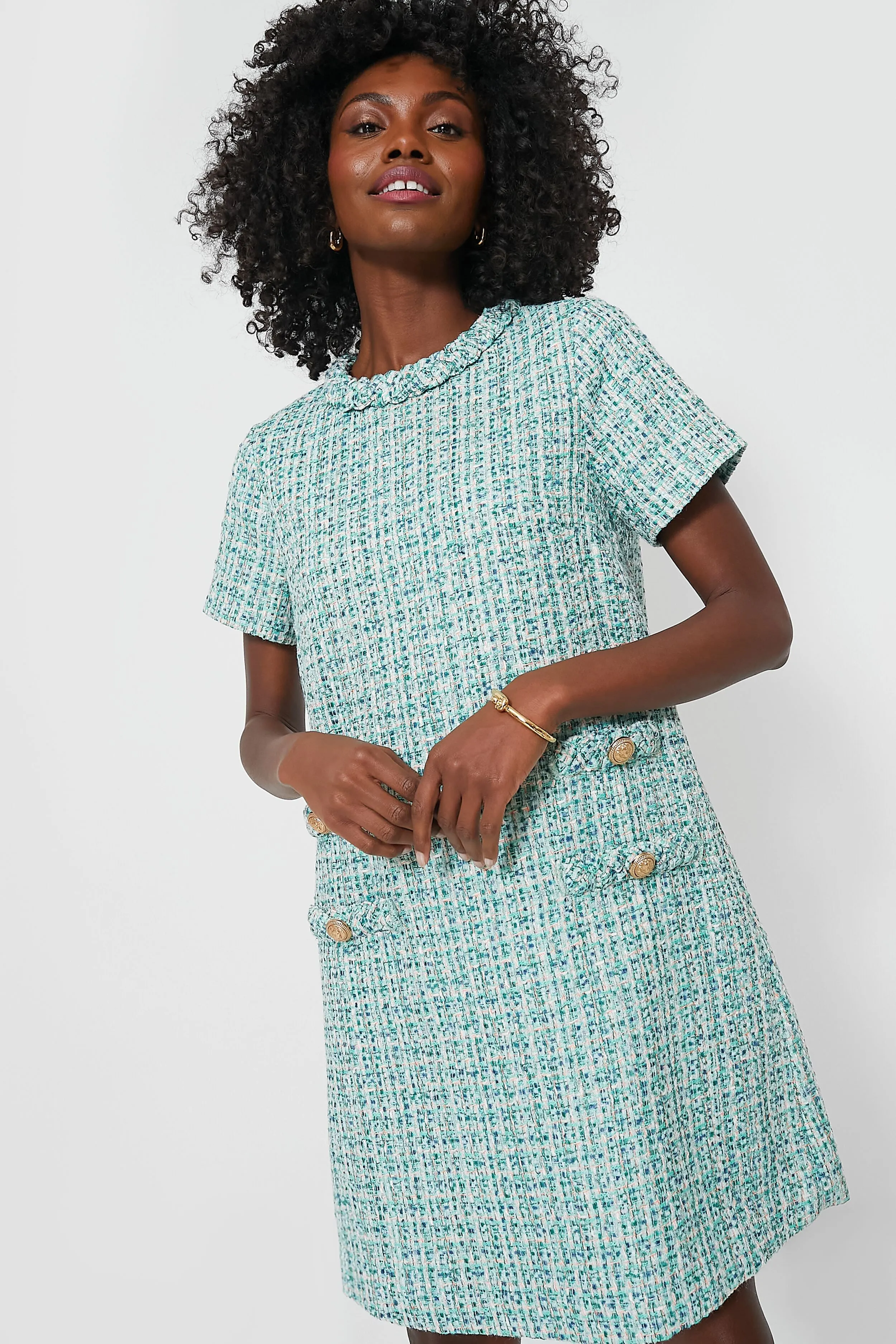 Sea Glass Tweed Jackie Dress sold by Tuckernuck