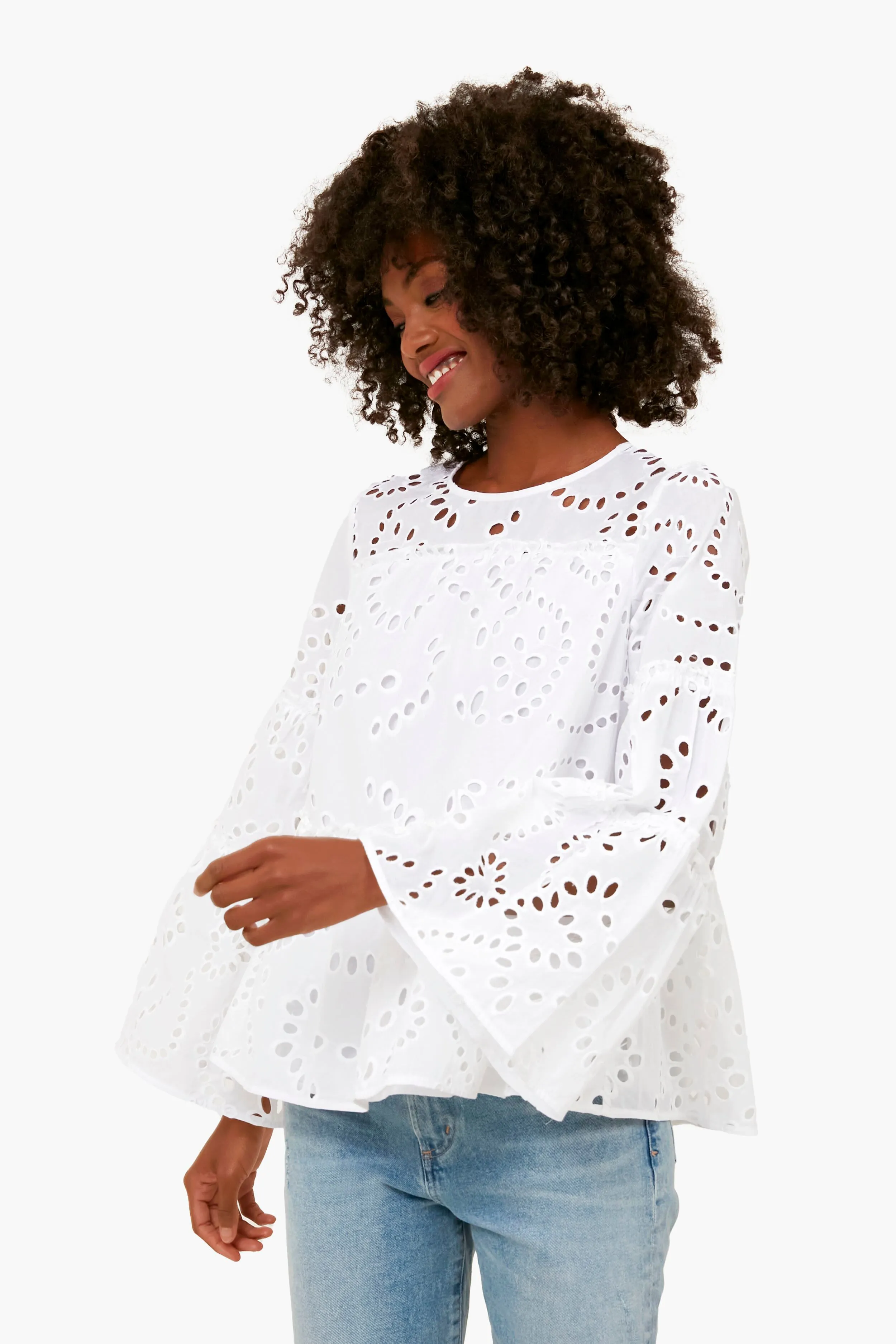 White Eyelet Eloise Blouse sold by Tuckernuck product image thumbnail 3
