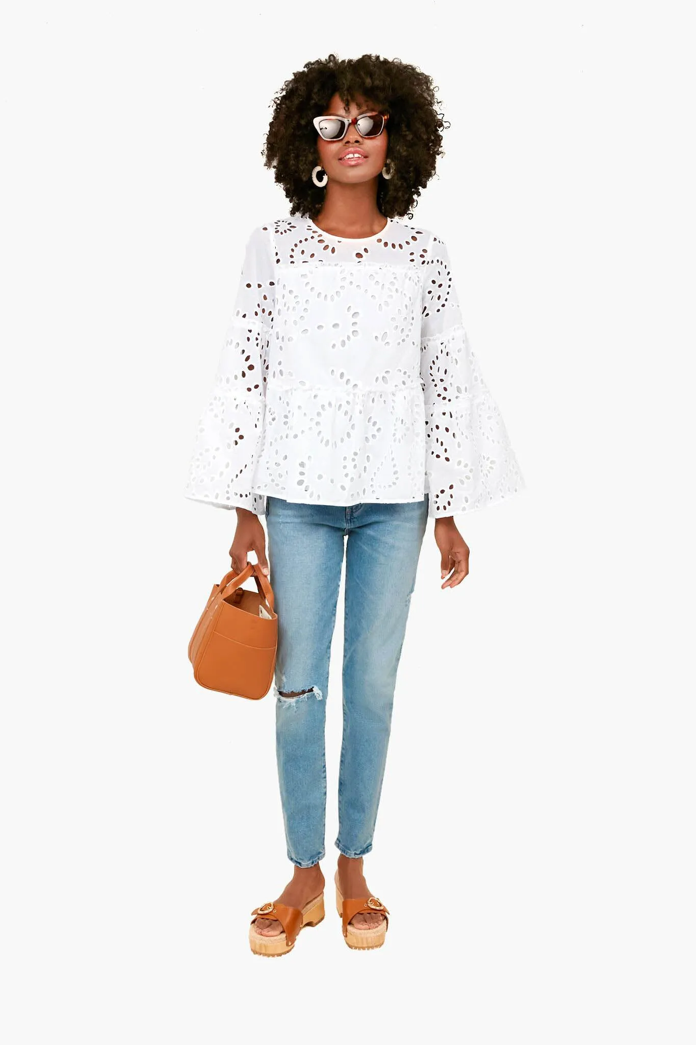 White Eyelet Eloise Blouse sold by Tuckernuck product image thumbnail 5