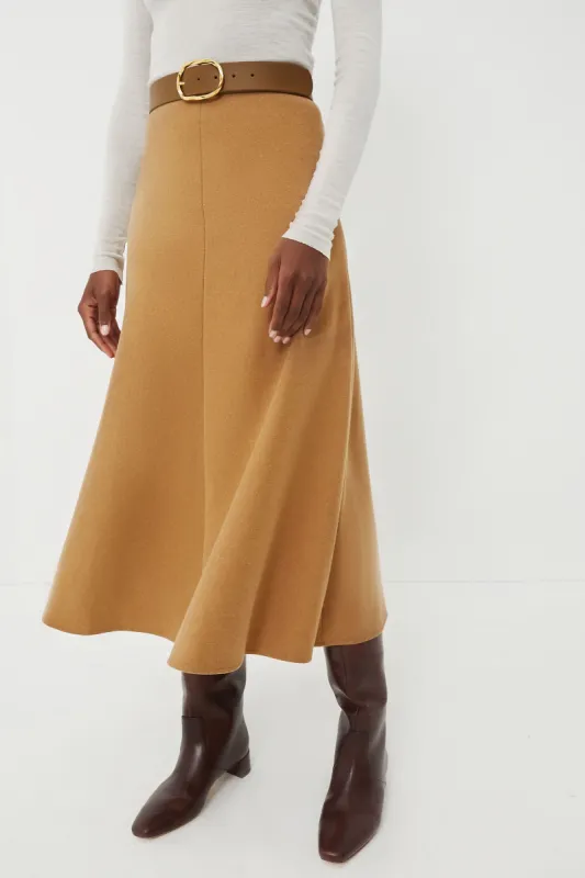 Camel Boushra Midi Skirt sold by Tuckernuck
