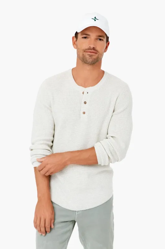 Oatmeal Heather Henley Sweater made by Marine Layer