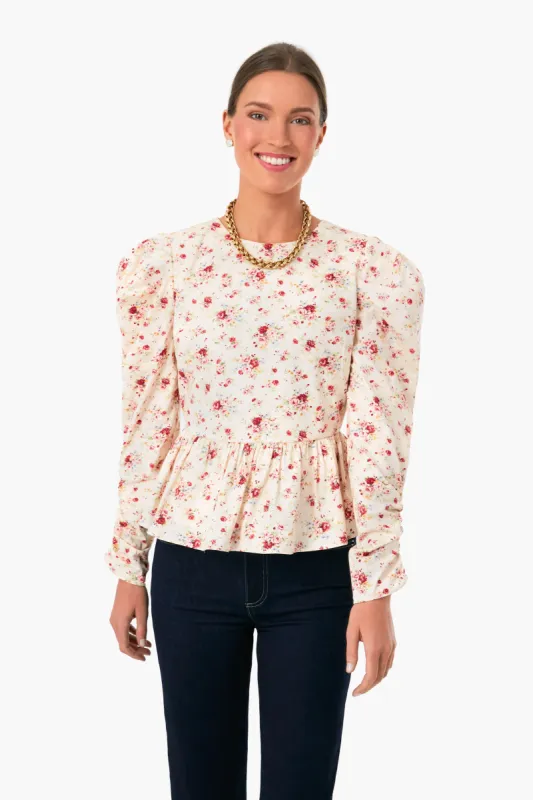 Floral Ava Peplum Blouse sold by Tuckernuck