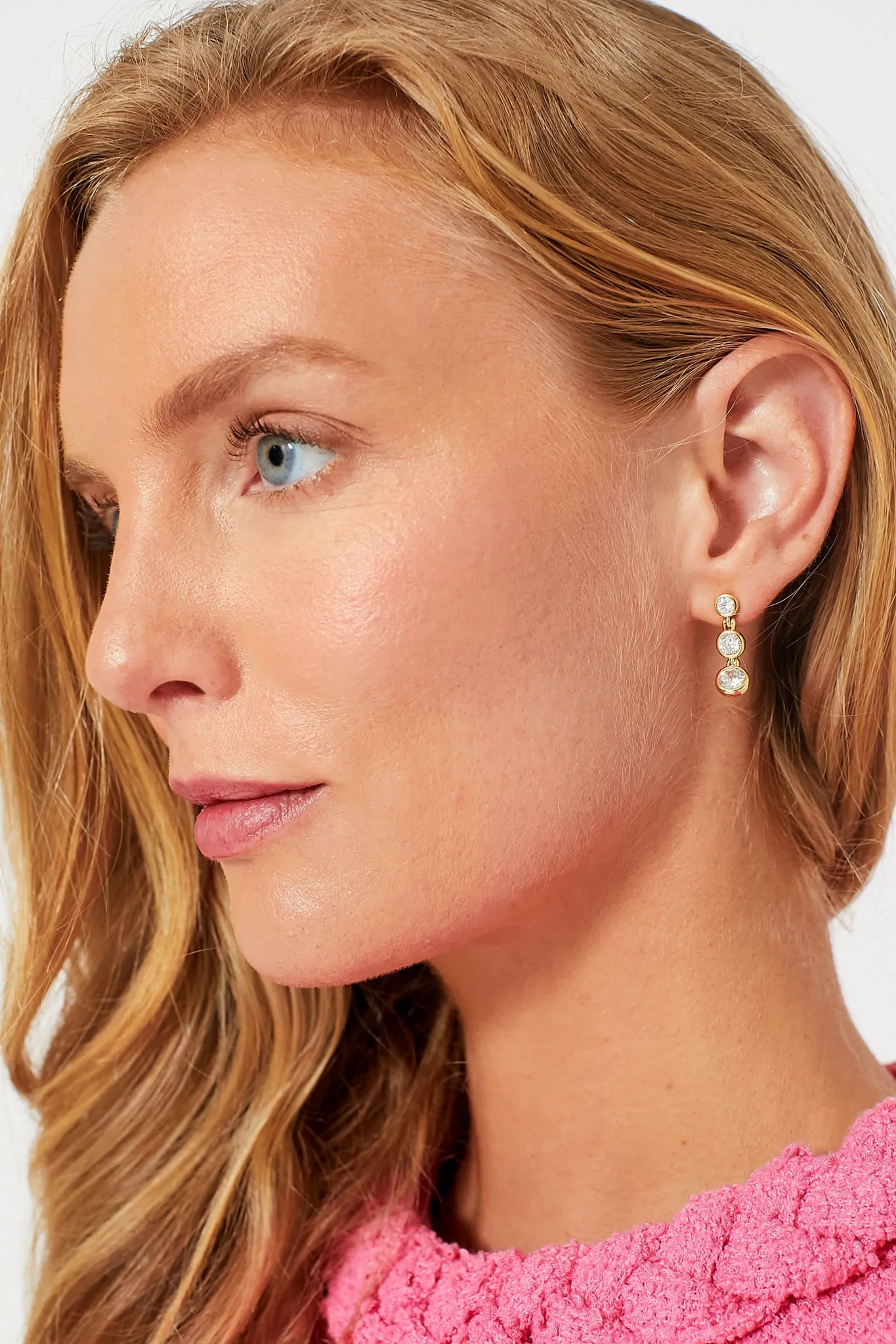 Gold Bezel Mini Drop Earrings sold by Tuckernuck product image thumbnail 2