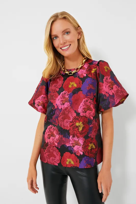Camellia Jacquard Lyla Blouse sold by Tuckernuck