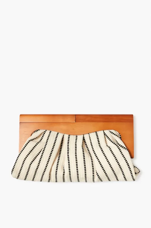 Black and White Stripe Calypso Clutch made by Urban Expressions