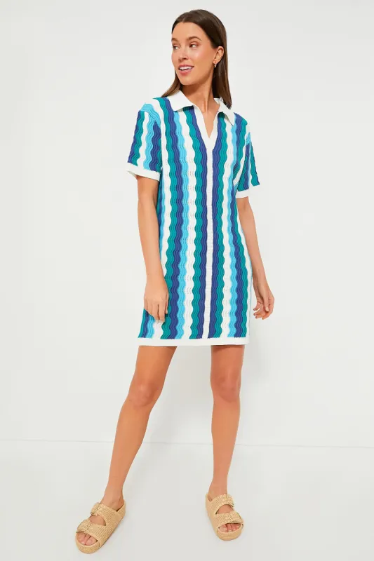 Aqua Wavy Sammie Mini Dress sold by Tuckernuck