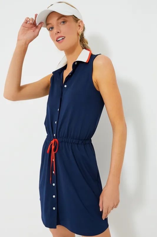 Navy Sleeveless Alcott Golf Dress sold by Tuckernuck