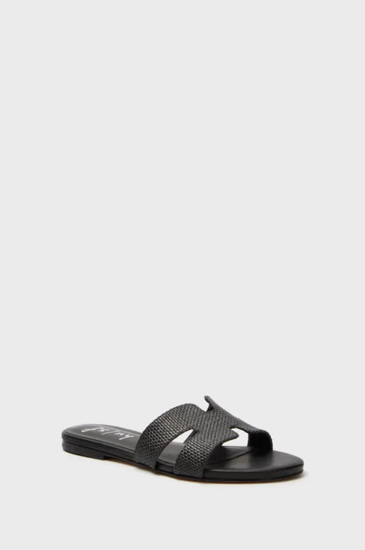 Black Raffia Alibi Sandals sold by Tuckernuck