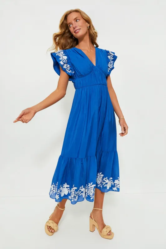Cerulean Sutton Flutter Sleeve Maxi Dress made by Tuckernuck