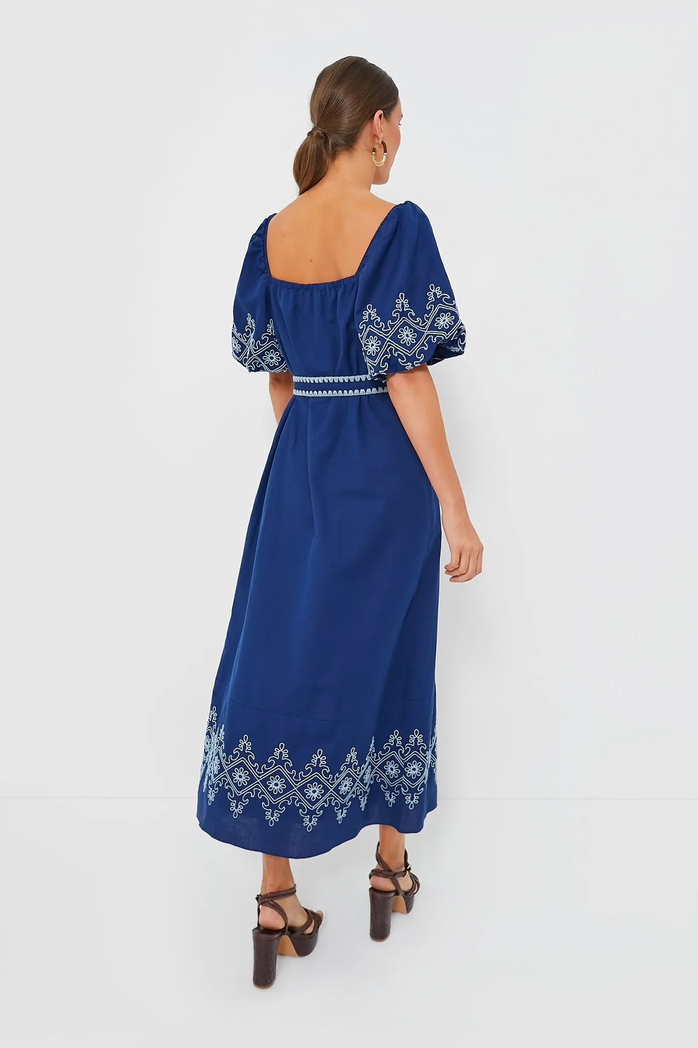 Royal with White Embroidery Maggie Maxi Dress sold by Tuckernuck product image thumbnail 4