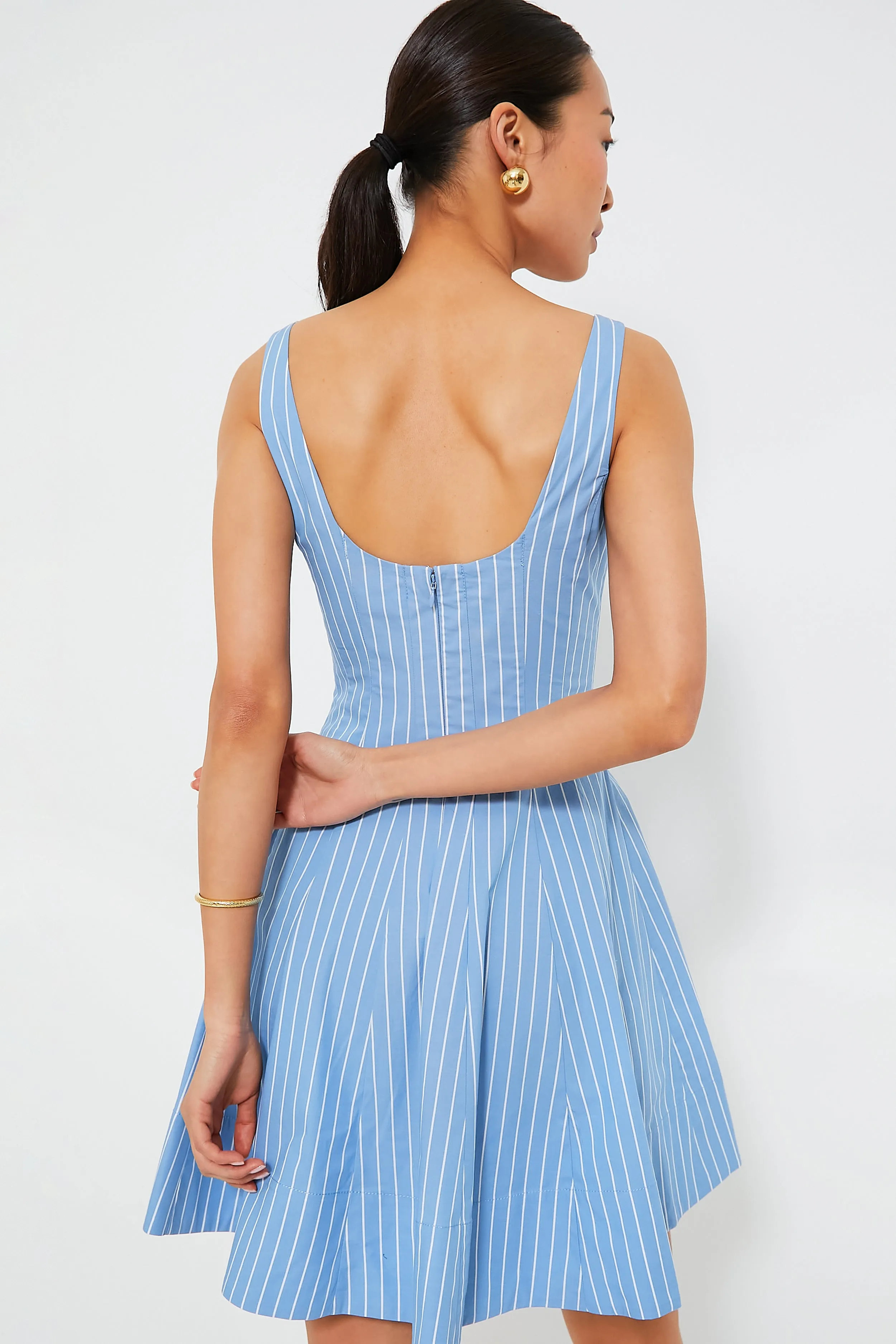 Azure Pinstripe Mini Wells Dress sold by Tuckernuck product image thumbnail 5