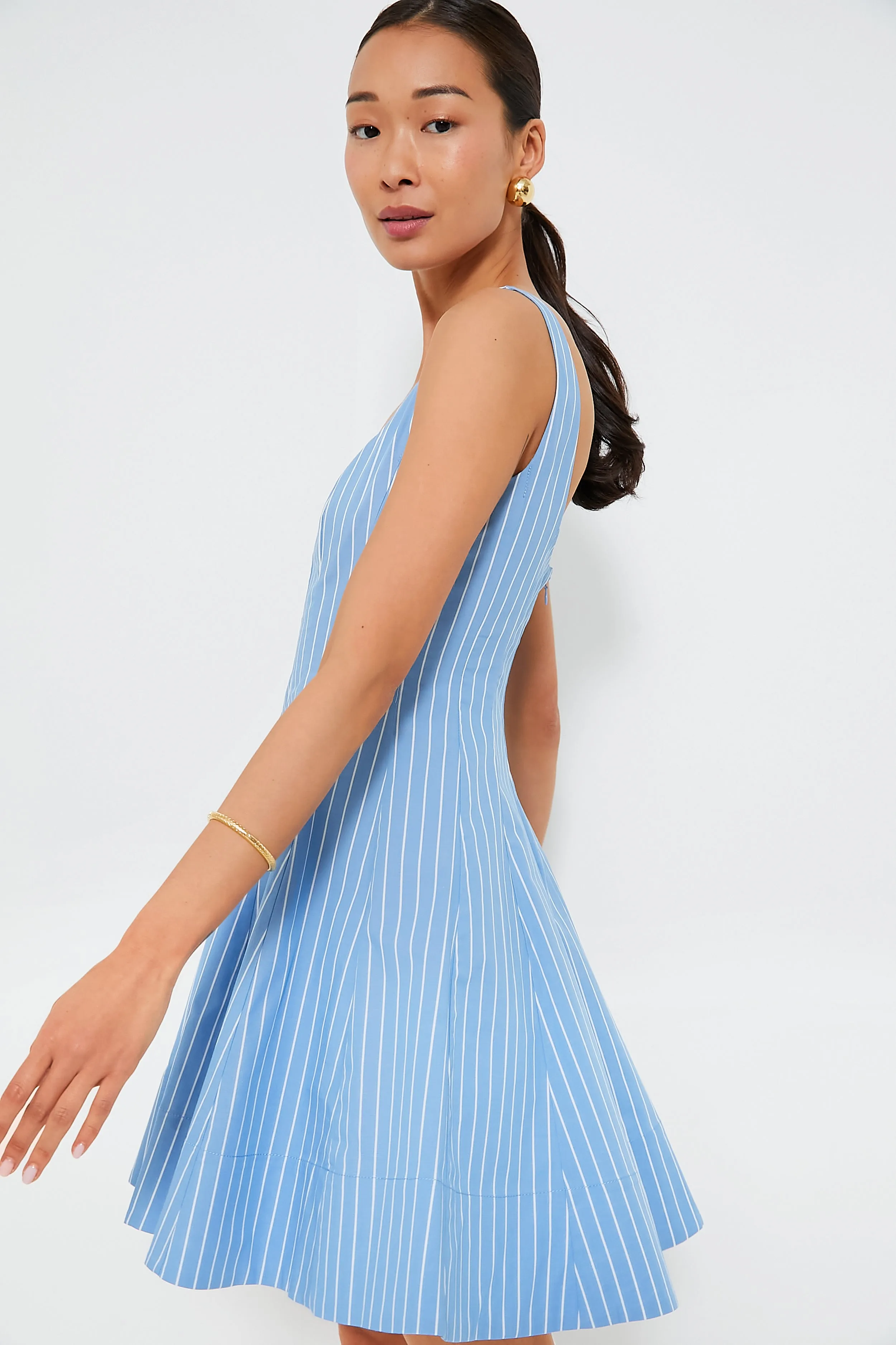 Azure Pinstripe Mini Wells Dress sold by Tuckernuck product image thumbnail 4