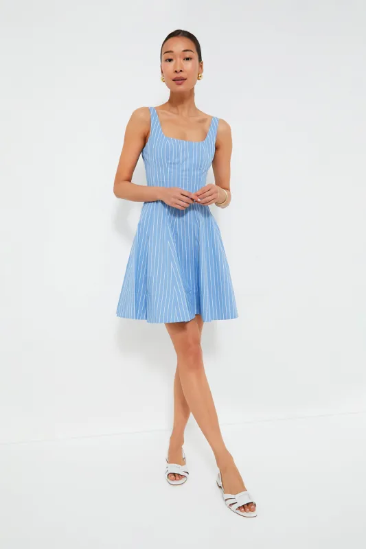 Azure Pinstripe Mini Wells Dress sold by Tuckernuck