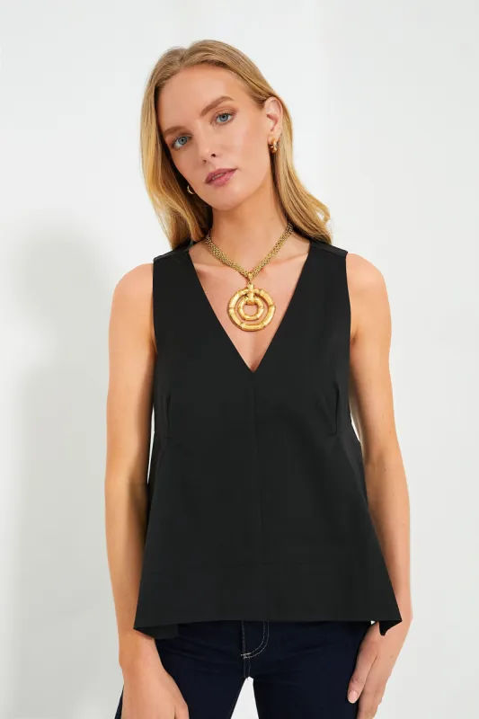 Black Structured Lana Top sold by Tuckernuck