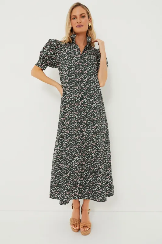 Green Floral Ruffle Collar Louisa Maxi Dress sold by Tuckernuck
