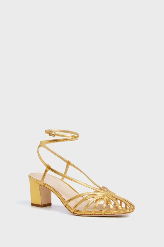 Gold Metallic Livvy Heels sold by Tuckernuck