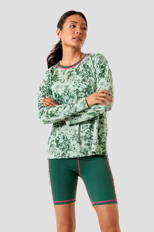 Green Bouquet Long Sleeve Ryan Boyfriend Tee sold by Tuckernuck