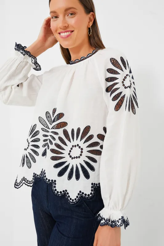 Porcelain Louisa Blouse sold by Tuckernuck