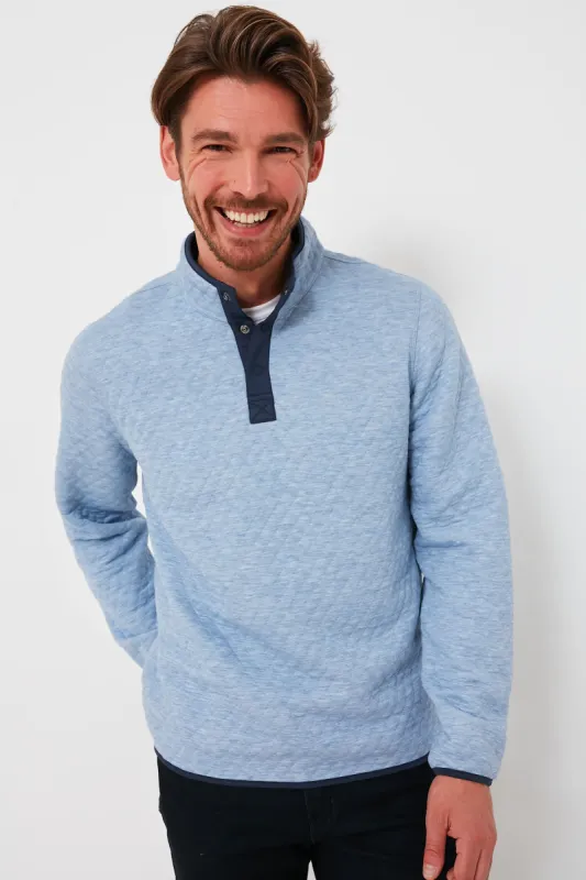 Light Blue Charcoal Heather Corbet Reversible Pullover sold by Tuckernuck