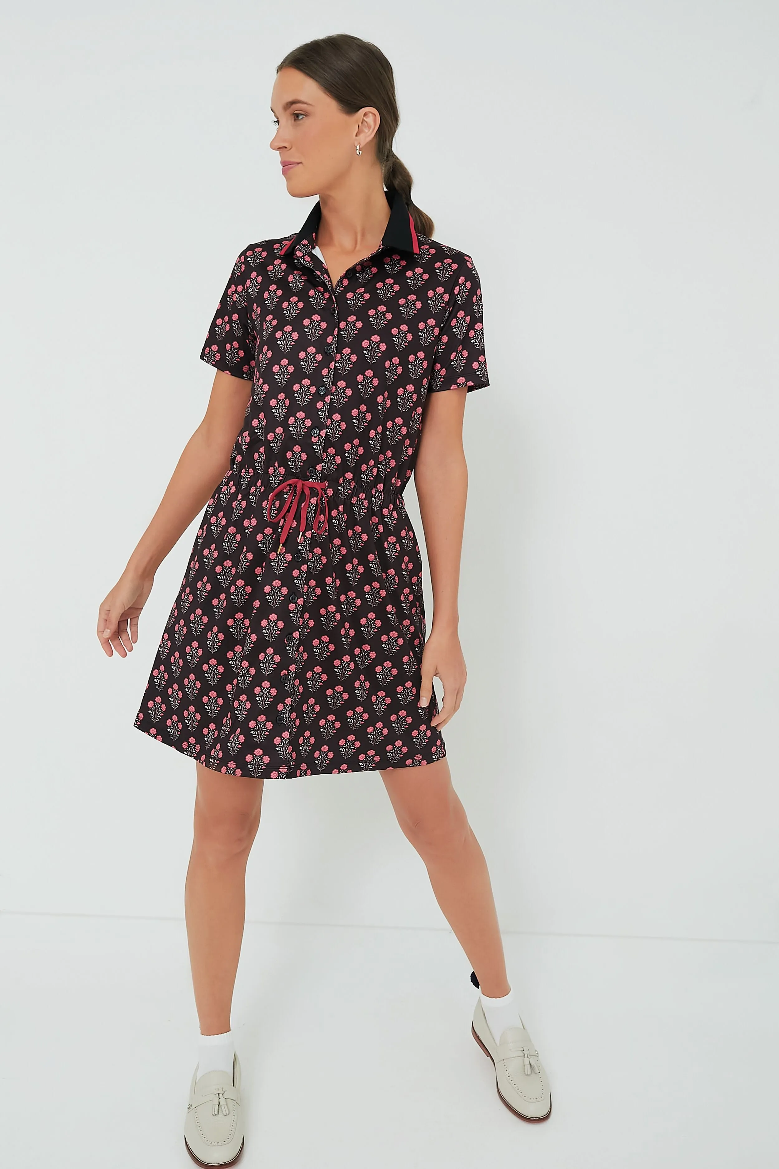 Uptown Floral Short Sleeve Alcott Golf Dress sold by Tuckernuck