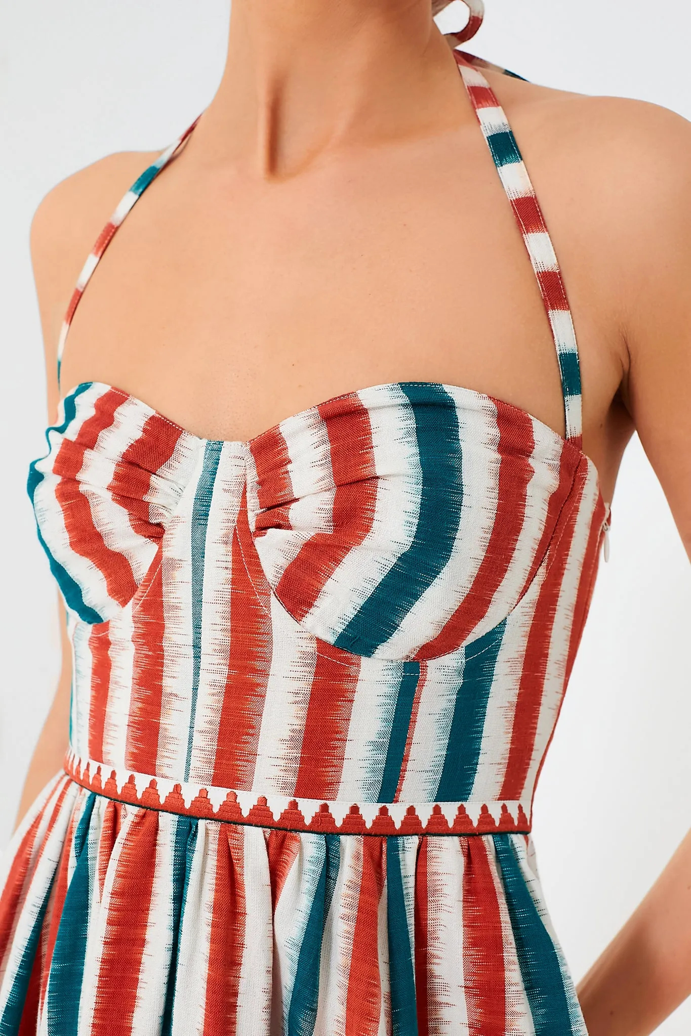 Brown Green Johanna Ikat Stripes Dress sold by Tuckernuck product image thumbnail 5