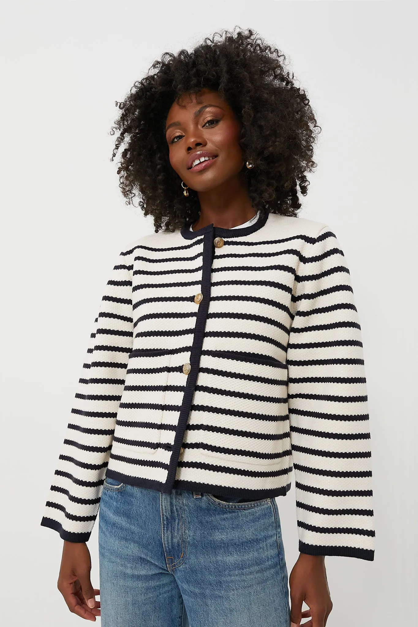 Navy Striped Cardigan sold by Tuckernuck
