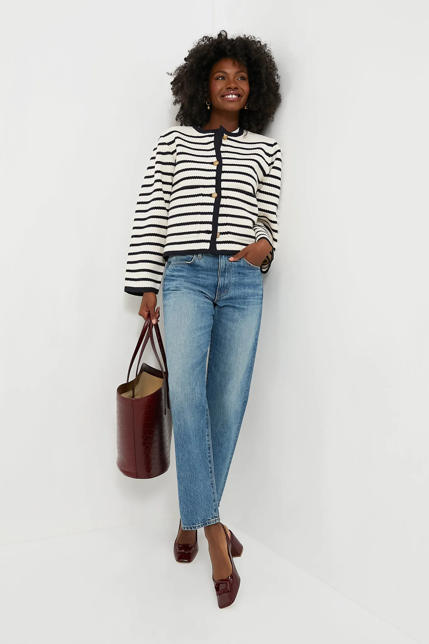 Navy Striped Cardigan sold by Tuckernuck product image thumbnail 2