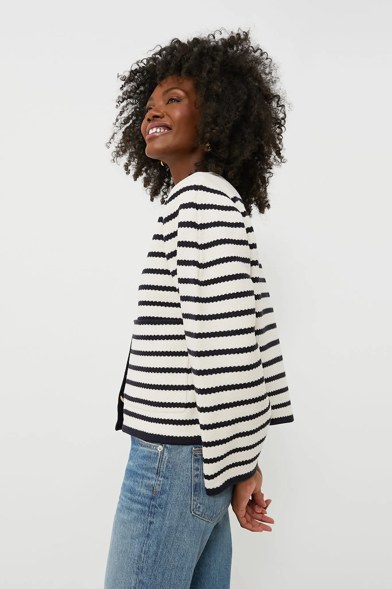 Navy Striped Cardigan sold by Tuckernuck product image thumbnail 3