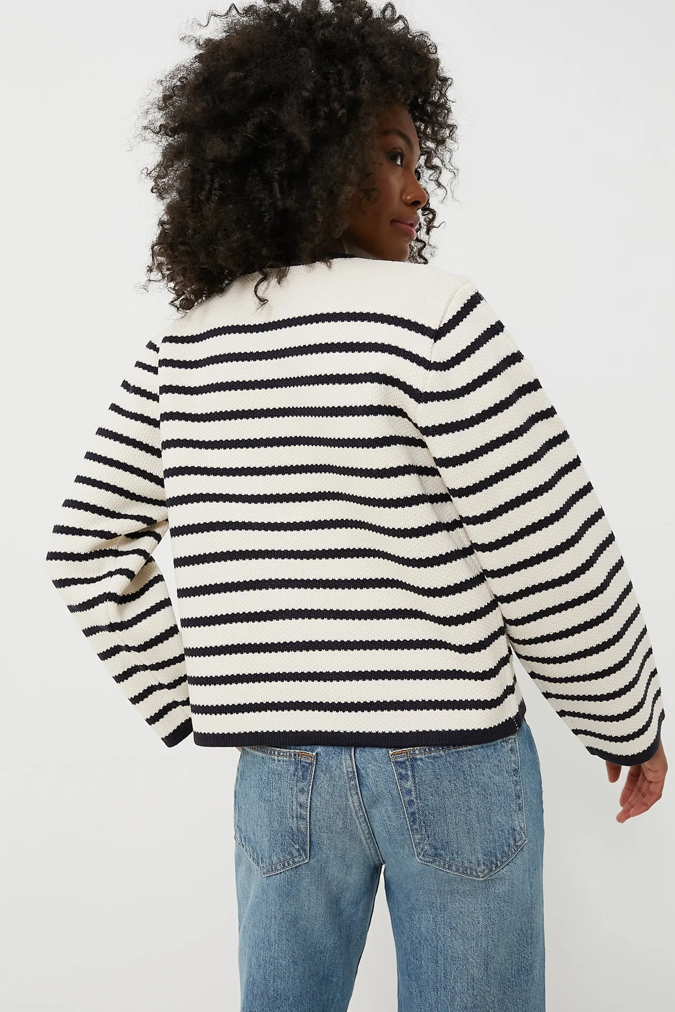 Navy Striped Cardigan sold by Tuckernuck product image thumbnail 4