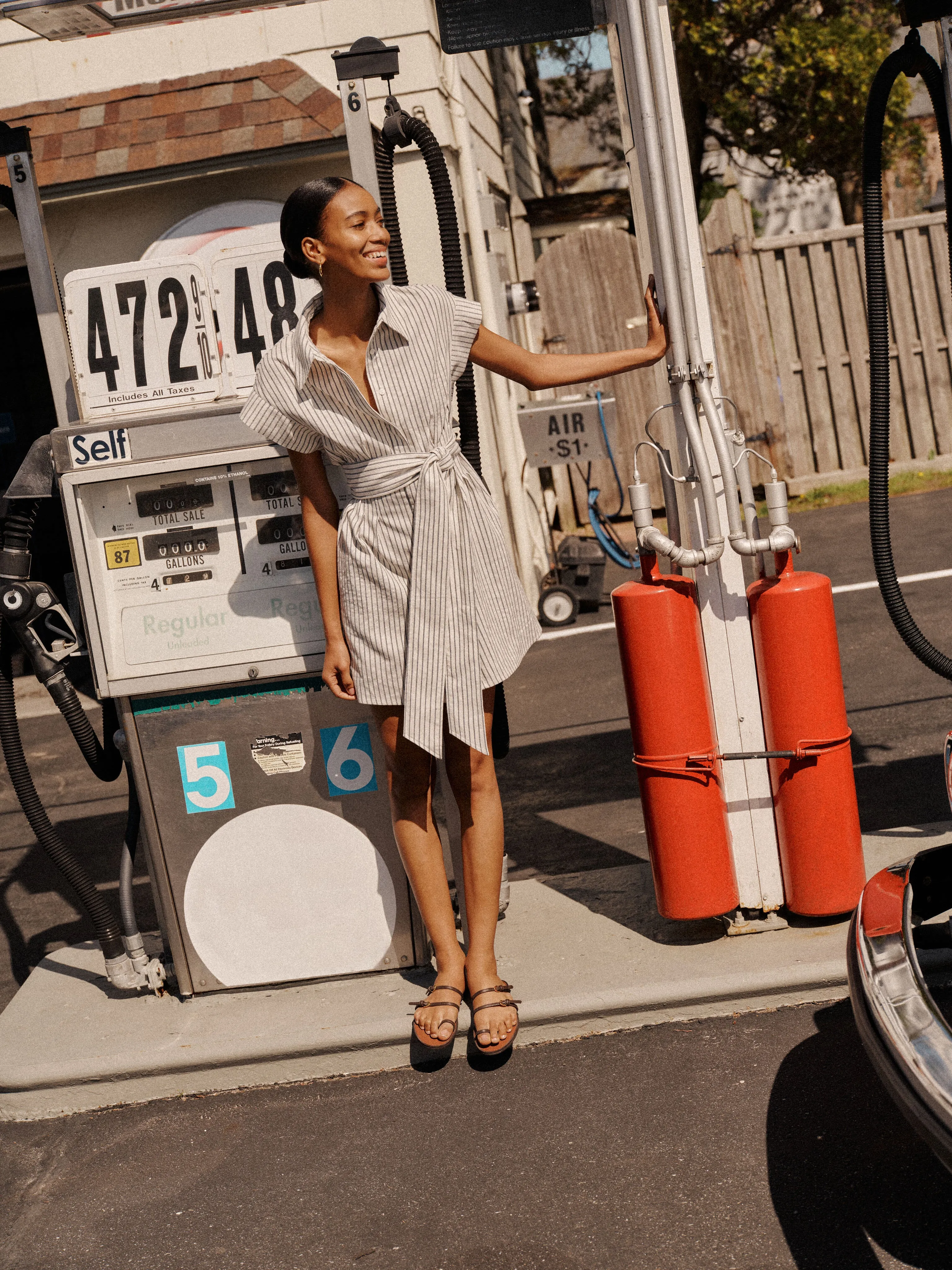 Linen Stripe Mini Callie Dress sold by Tuckernuck product image thumbnail 2