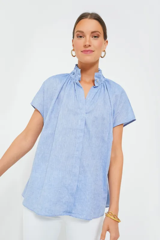 Chambray Rae Blouse sold by Tuckernuck
