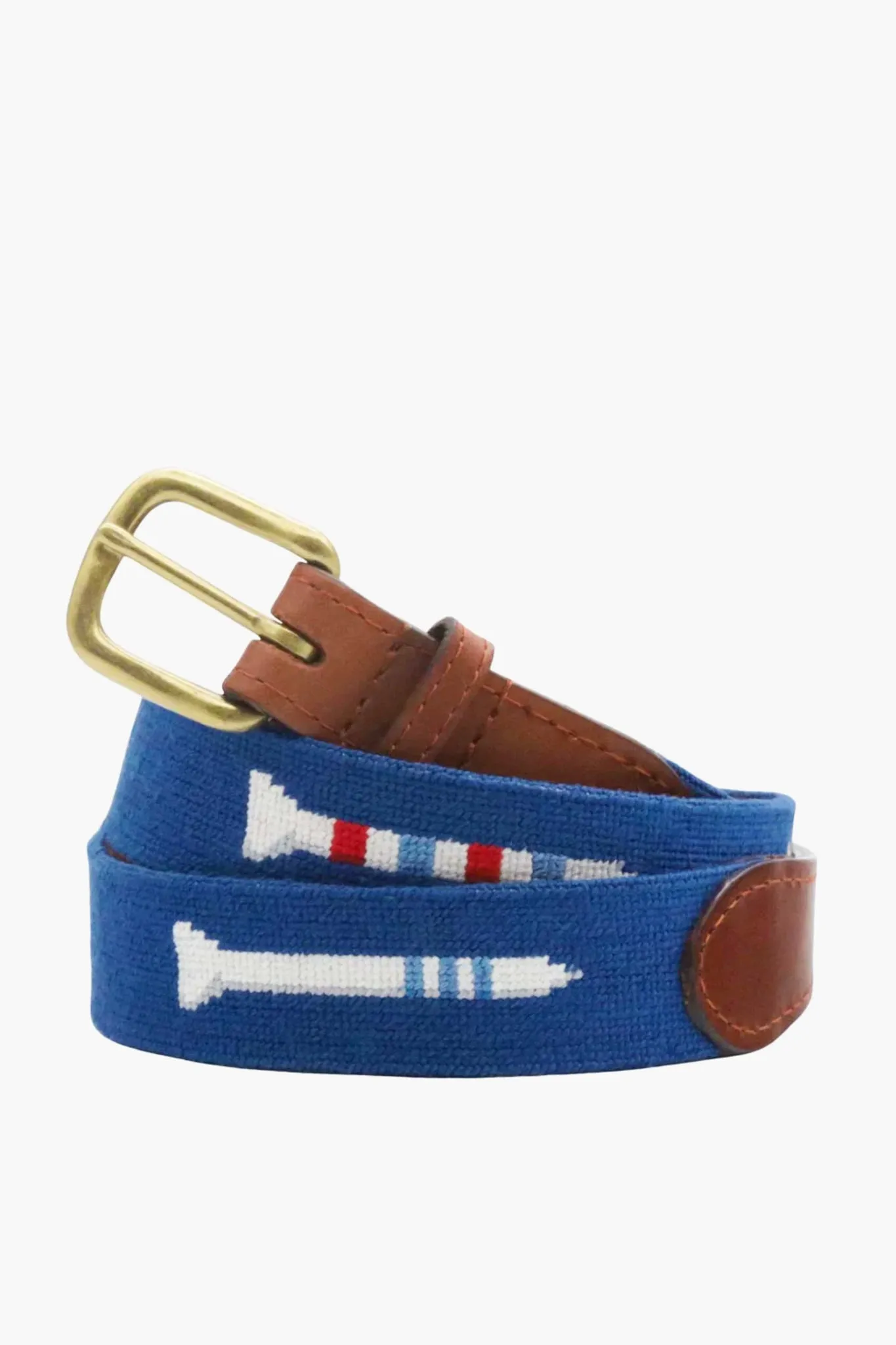 Navy Needlepoint Golf Tees Belt sold by Tuckernuck