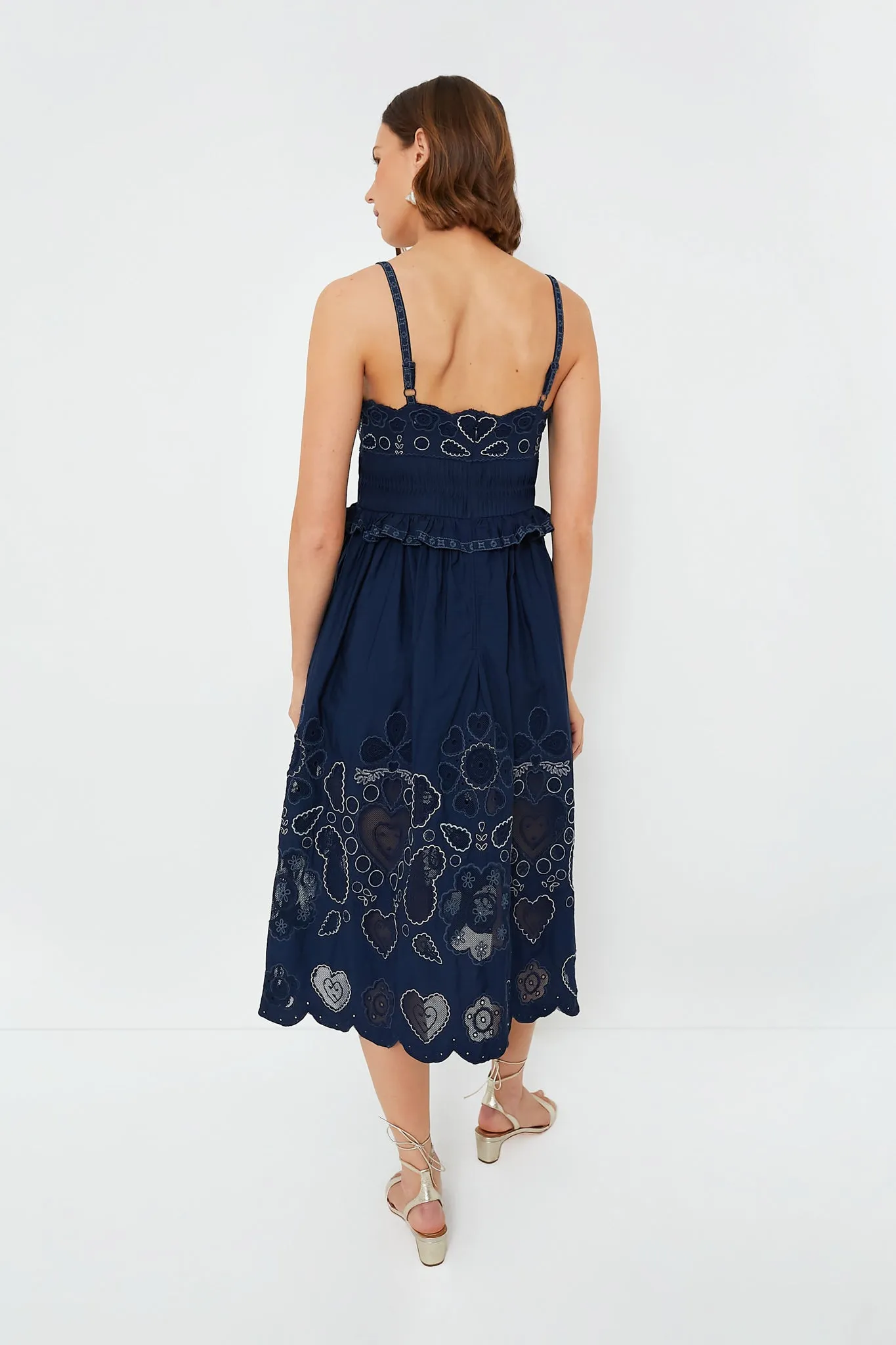 Navy Jeanetta Eyelet Sleeveless Dress sold by Tuckernuck product image thumbnail 4
