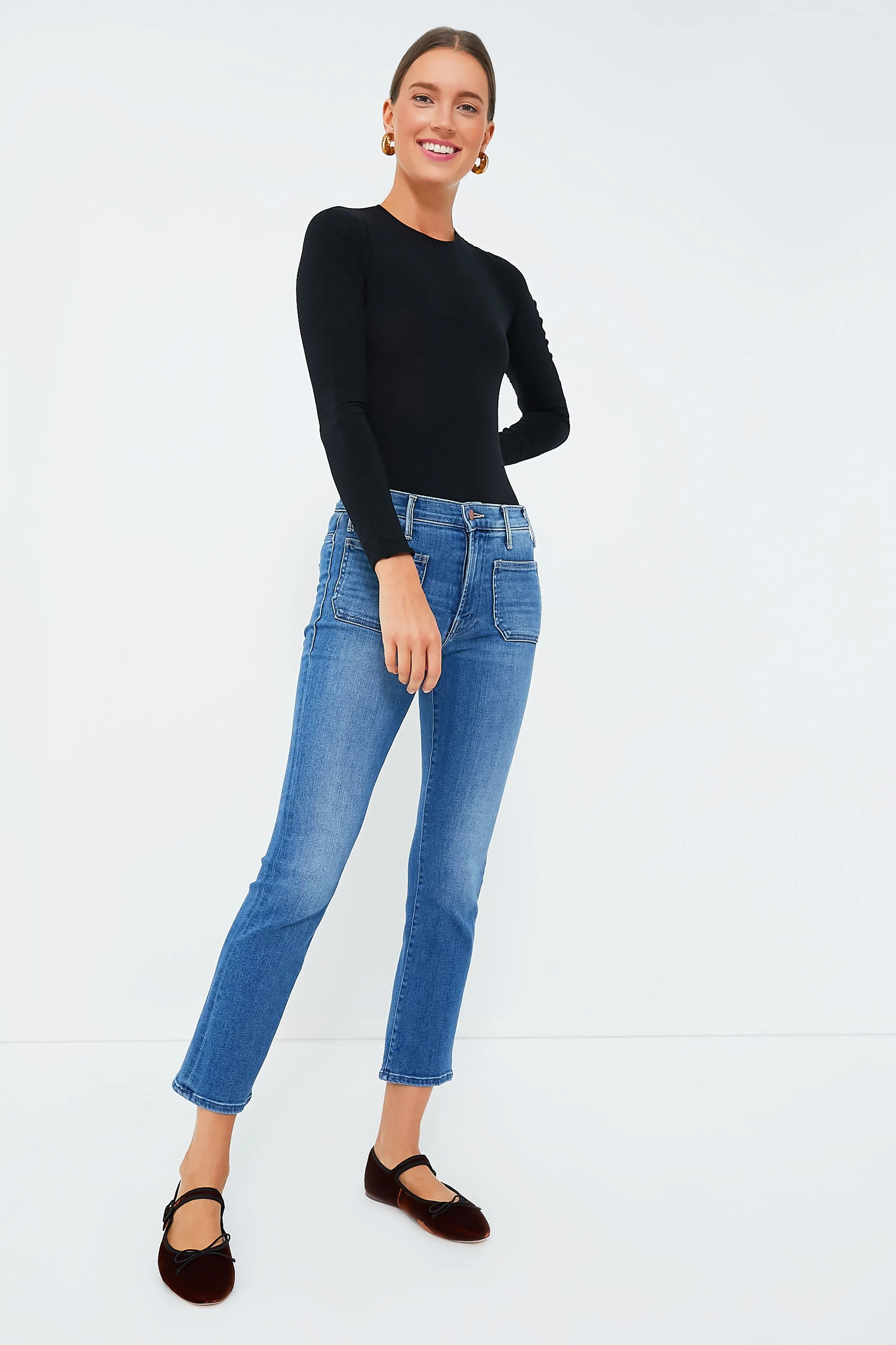 Black The Round Neck Bodysuit sold by Tuckernuck